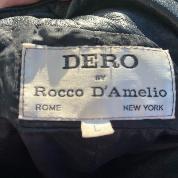 Vintage Dero By Rocco D’amelio Leather Coat, Black, Size L - Picture 14 of 15